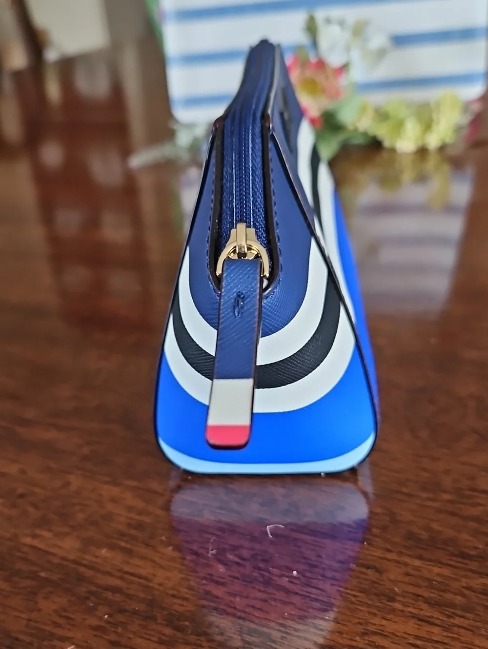 Kate Spade Blue & White Laurel Way Collection Cosmetic Case/Purse - NWOT